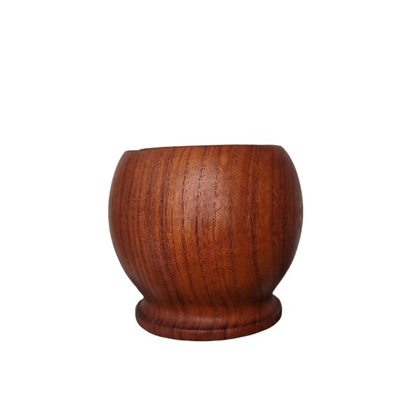 VINTAGE Round Teakwood Mid Century Candle Holder Thailand - Picture 5 of 5